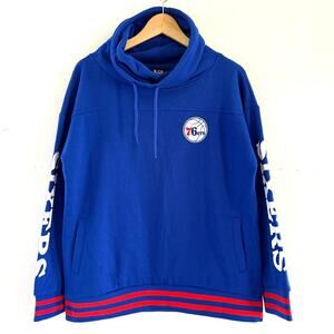 NBA Philadelphia 76ers Sixers Turtleneck Pullover Sweater Blue Women Size Medium